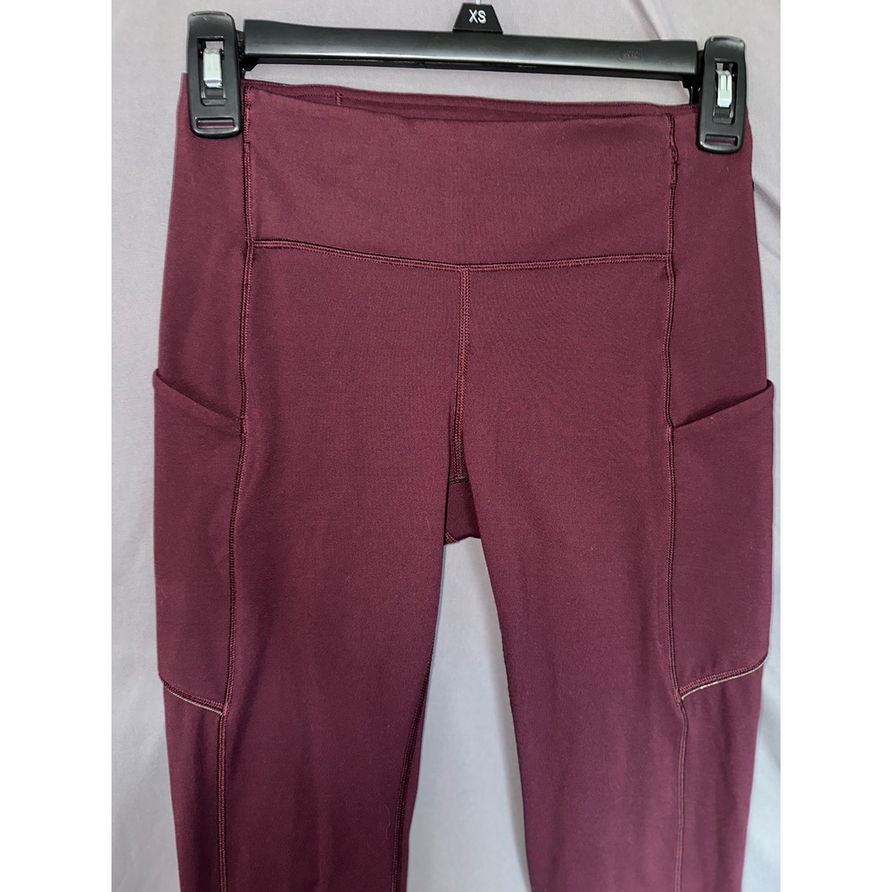 Lululemon Speed Up Tight Burgundy Running Leggings Pockets Size 4 Maroon - Picture 5 of 6